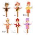 Indonesian Male Puppet Characters Cartoon Vector