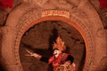 Indonesian masked actor with traditional dress during a typical barong dance performance in Ubud theatre in Bali, Indonesia