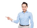 Indonesian mixed race business woman with finger point out Royalty Free Stock Photo