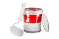 Indonesian, Monacan flag on the paint can, 3D rendering