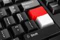 Indonesian, Monacan flag painted on computer keyboard. Online business, education, shopping in Indonesia, Monaco, Principality of