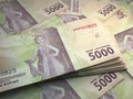 Indonesian money. Indonesian rupiah banknotes. 5000 IDR rupiahs bills Royalty Free Stock Photo