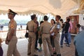 Indonesian Navy officer cadets on the deck of a sail ship with tourists, NY Fleet Week 2012