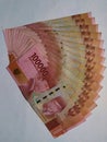 Collection of Indonesian one hundred thousand banknotes for 2024 Royalty Free Stock Photo