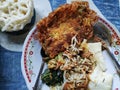 Indonesian pecel special food, in the form of various vegetables doused with peanut sauce