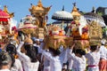 Indonesian people celebrate Balinese New Year and the arrival of spring. Ubud, Bali, Indonesia Royalty Free Stock Photo