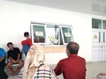 Indonesian People Waiting in Line at the Hospital Pharmacy Store of RSUD or Rumah Sakit Umum Daerah