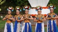 Indonesian perform harinjing dance on niti sowan harinjing ceremony