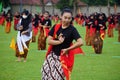 Indonesian performing gambyong dance. This dance comes from central java Royalty Free Stock Photo