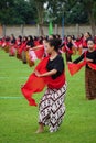 Indonesian performing gambyong dance. This dance comes from central java Royalty Free Stock Photo