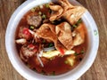 Indonesian popular meatball soup, namely bakso or baso