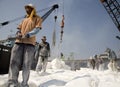 Indonesian port workers