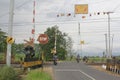 Indonesian railway crossing in Klaten, Indonesia 22 August 2022