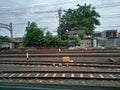 Indonesian railway track near the train station