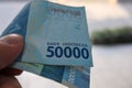 Indonesian 50,000 rupiah banknote Royalty Free Stock Photo