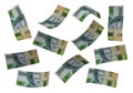 3D Indonesian rupiah money fly white background