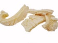 Indonesian snack Kerupuk or krupuk rambak on the white background. This a cracker snack made from cowhide or buffalo skin which Royalty Free Stock Photo