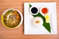 Indonesian sop saudara with rice Royalty Free Stock Photo