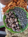 Indonesian spices. myristica fragrance seeds. expensive and rare