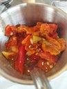 Indonesian spicy sambal bawang or garlic sambal