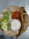 Indonesian street snack Pecel lele