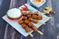 Indonesian tempeh satay Royalty Free Stock Photo