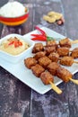 Indonesian tempeh satay Royalty Free Stock Photo