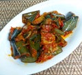 Indonesian Terong Balado or Eggplant in Red Chilli Sambal. Royalty Free Stock Photo