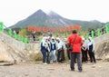 Bunker Kalidem smoking Merapi volcano Royalty Free Stock Photo