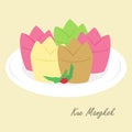 Indonesian Traditional Cake, Kue Mangkok Cartoon Vector Royalty Free Stock Photo