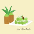 Indonesian Traditional Cake, Kue Putu Bambu Cartoon Vector Royalty Free Stock Photo