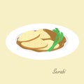 Indonesian Traditional Cake, Serabi Cartoon Vector