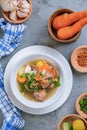 Indonesian traditional culinary, called sop buntut or oxtail soup Royalty Free Stock Photo