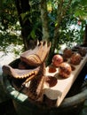 Indonesian traditional Javanese game made of wood in the shape of a dragon