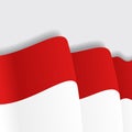 Indonesian waving Flag. Vector illustration. Royalty Free Stock Photo