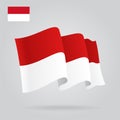 Indonesian waving Flag. Vector illustration. Royalty Free Stock Photo