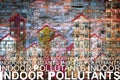 Indoor air pollutants against a buildings background - concept i Royalty Free Stock Photo