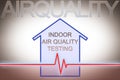 Indoor air quality testing - concept image with check-up chart about indoor pollutants