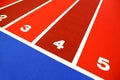 Indoor atheltic child`s running track Royalty Free Stock Photo