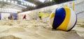 indoor beach volleyball. ball in sand