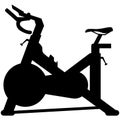 Indoor bike, spin bikes, Indoor cycling realistic silhouette Royalty Free Stock Photo