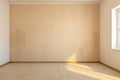 minimal window plaster texture light blank beige design room wall. Generative AI.