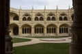 Indoor cloister of the ancient Jeronimos Monastery Royalty Free Stock Photo