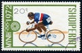 Indoor Cycling, Summer Olympic Games in Munich, 1972, circa 1972 Royalty Free Stock Photo