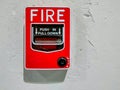 Indoor fire alarm box mounted on the wall. Royalty Free Stock Photo