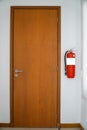 Indoor fire suppression system concept,Fire suppression system on the background wall in the residential house Royalty Free Stock Photo