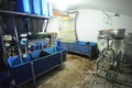 Indoor fishery. Flasks Weiss apparatuses and tanks set for incubation of sturgeon roe caviar inside