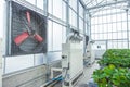 indoor greenhouse agriculture farm air ventilator cooling wind flow pipe tube temperature humidity control system for planting Royalty Free Stock Photo