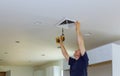 Indoor installing central air conditioning vents on the wall Royalty Free Stock Photo