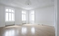Indoor interior empty white room by shining bright sunlight from the window Royalty Free Stock Photo